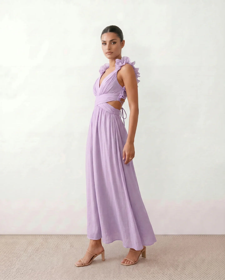 Giedre | Lace-Up A-Line Midi Dress