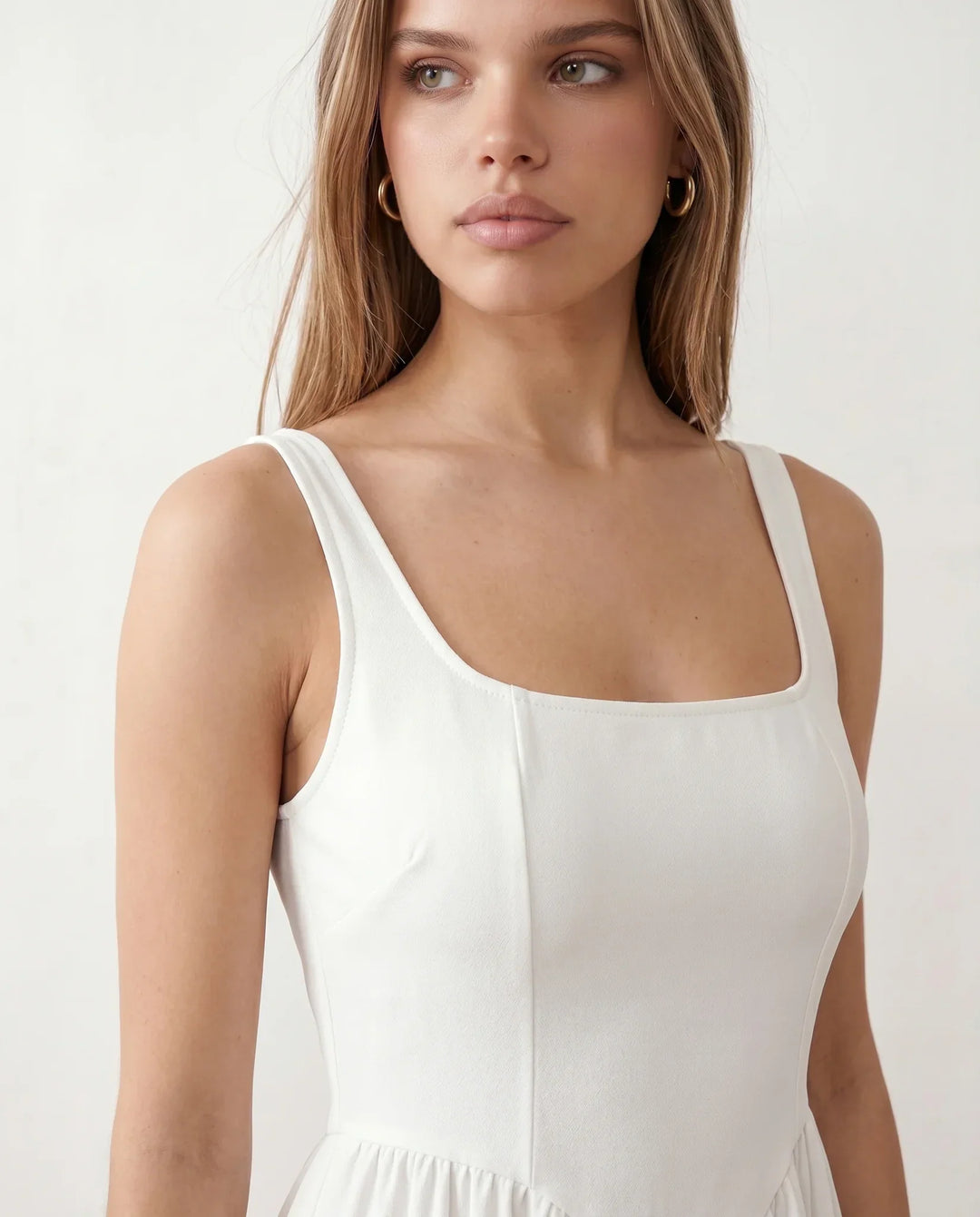 Colleen | Basque Waist A-Line Maxi Dress