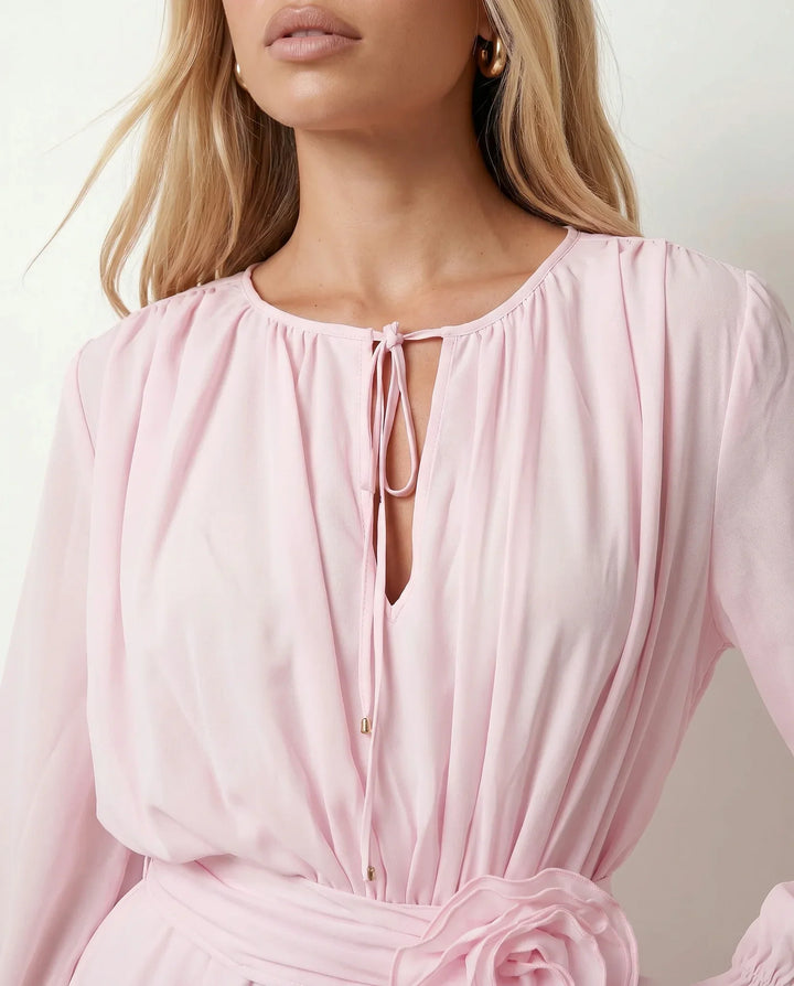 Priya | Pleated Tie Detail Mini Dress
