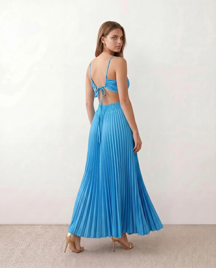 Estella | Pleated Strapless Maxi Dress