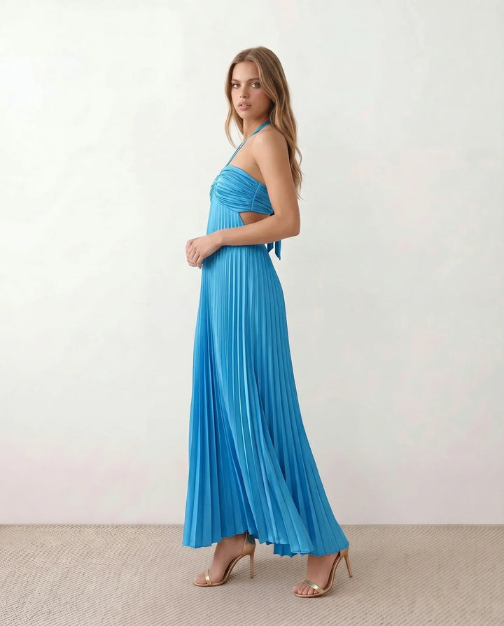 Estella | Pleated Strapless Maxi Dress