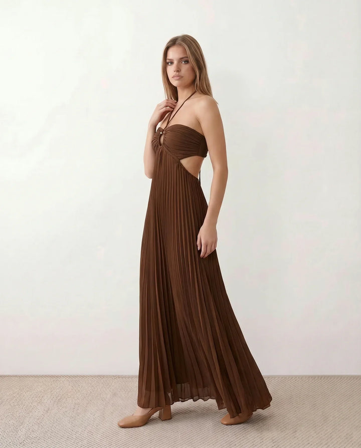 Estella | Pleated Strapless Maxi Dress