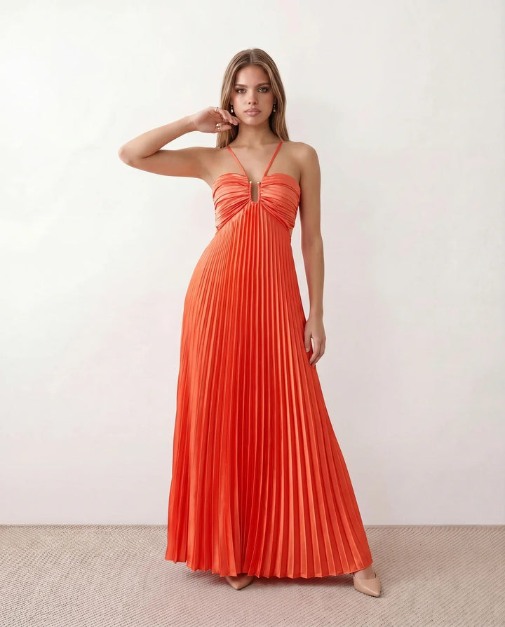 Estella | Pleated Strapless Maxi Dress