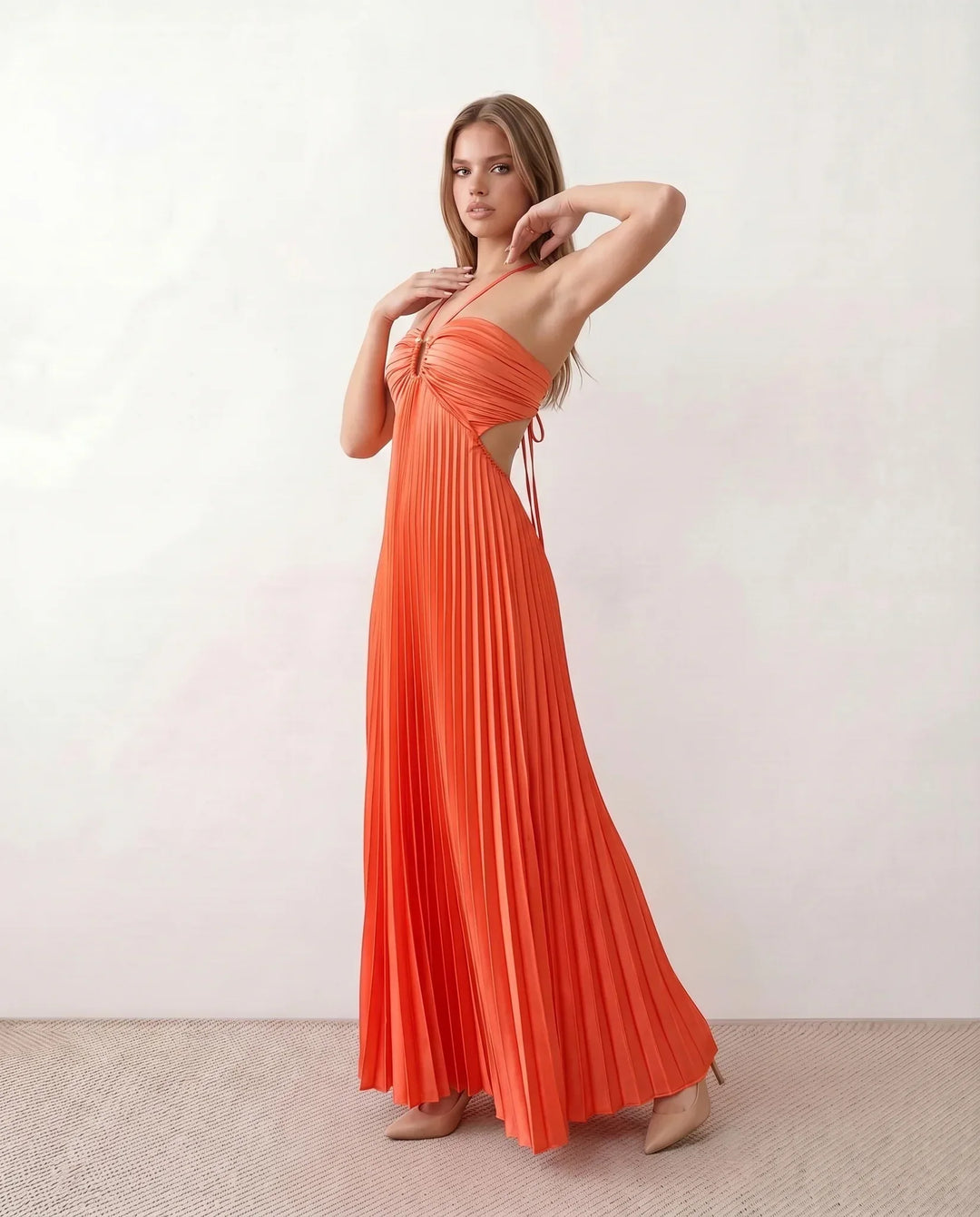 Estella | Pleated Strapless Maxi Dress