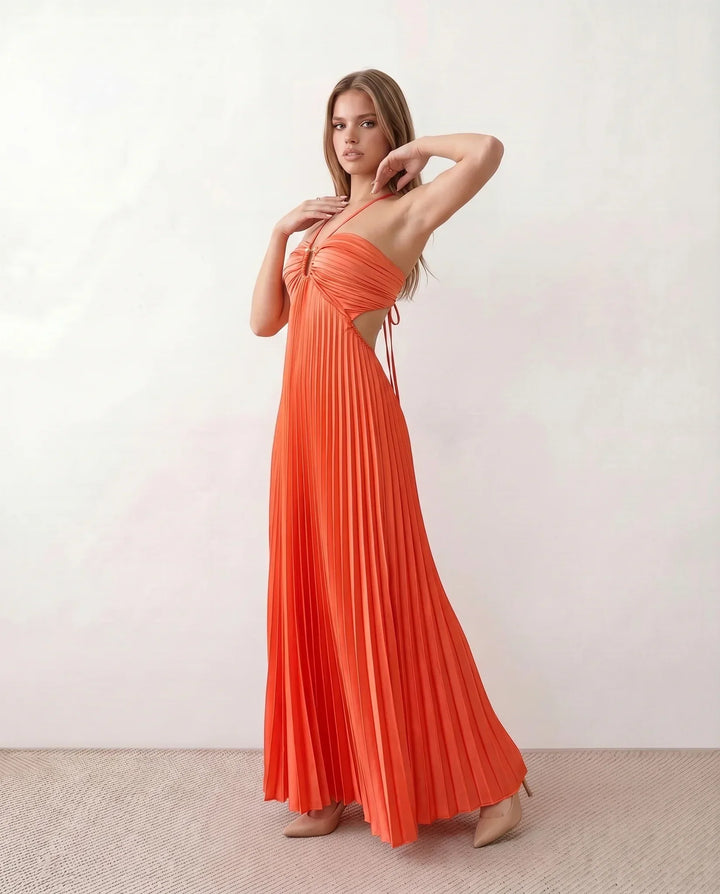 Estella | Pleated Strapless Maxi Dress