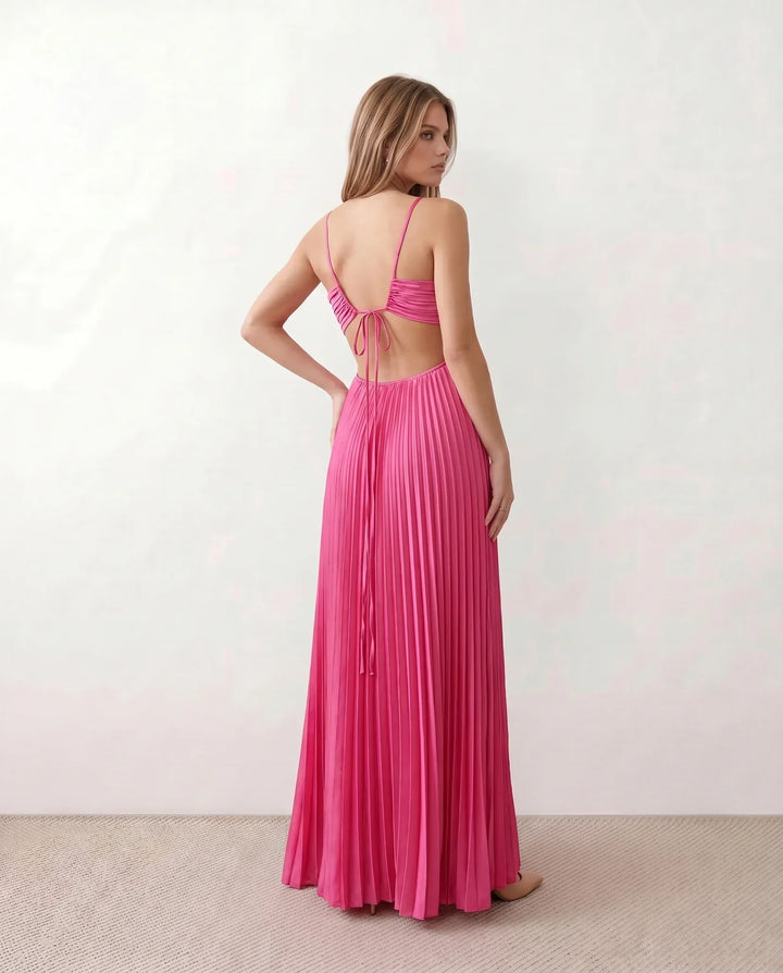 Estella | Pleated Strapless Maxi Dress