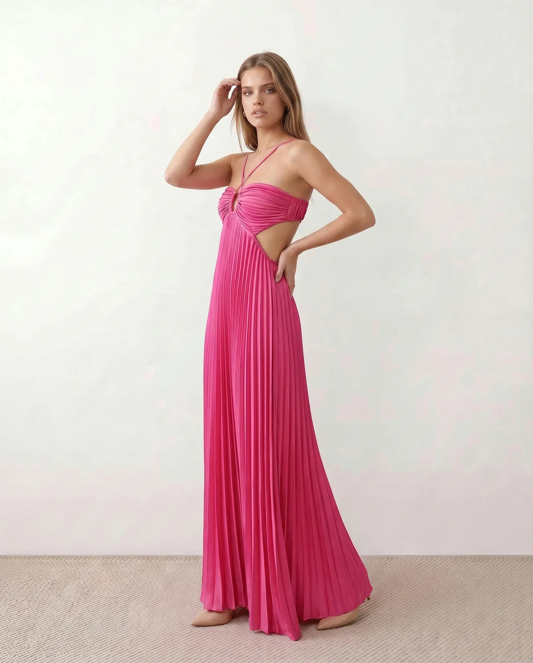 Estella | Pleated Strapless Maxi Dress