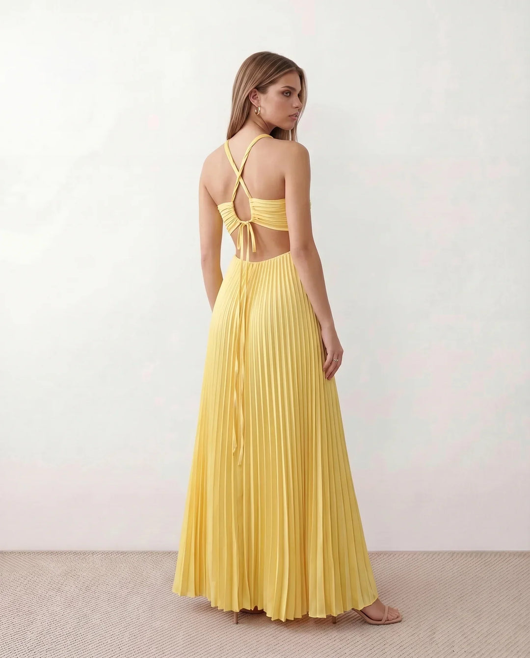 Estella | Pleated Strapless Maxi Dress