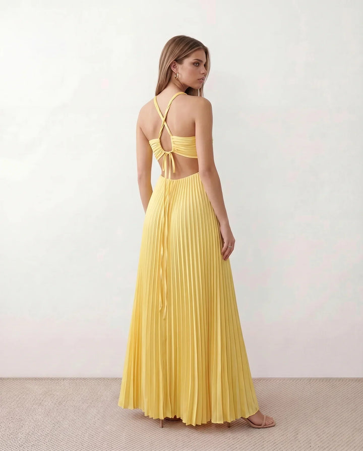 Estella | Pleated Strapless Maxi Dress
