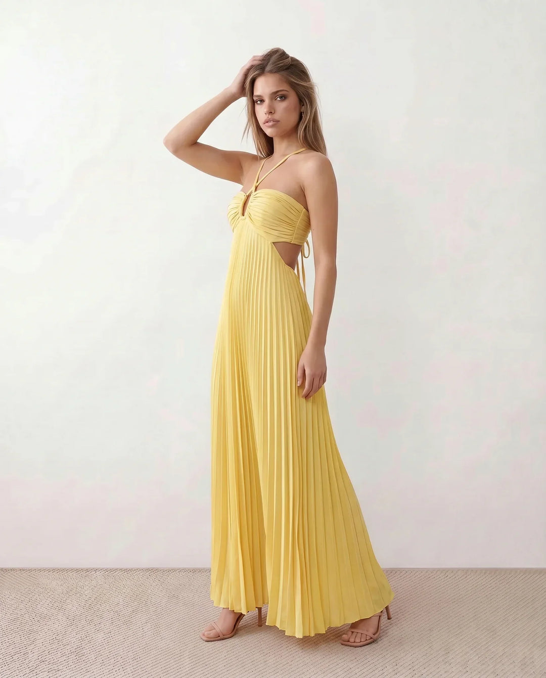 Estella | Pleated Strapless Maxi Dress