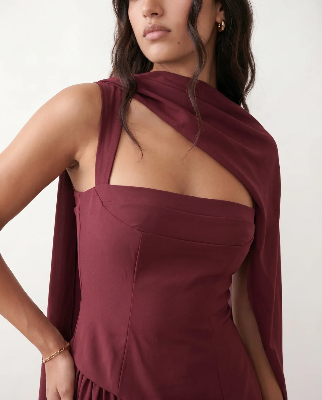Ines | Basque Waist Lace-Up Maxi Dress