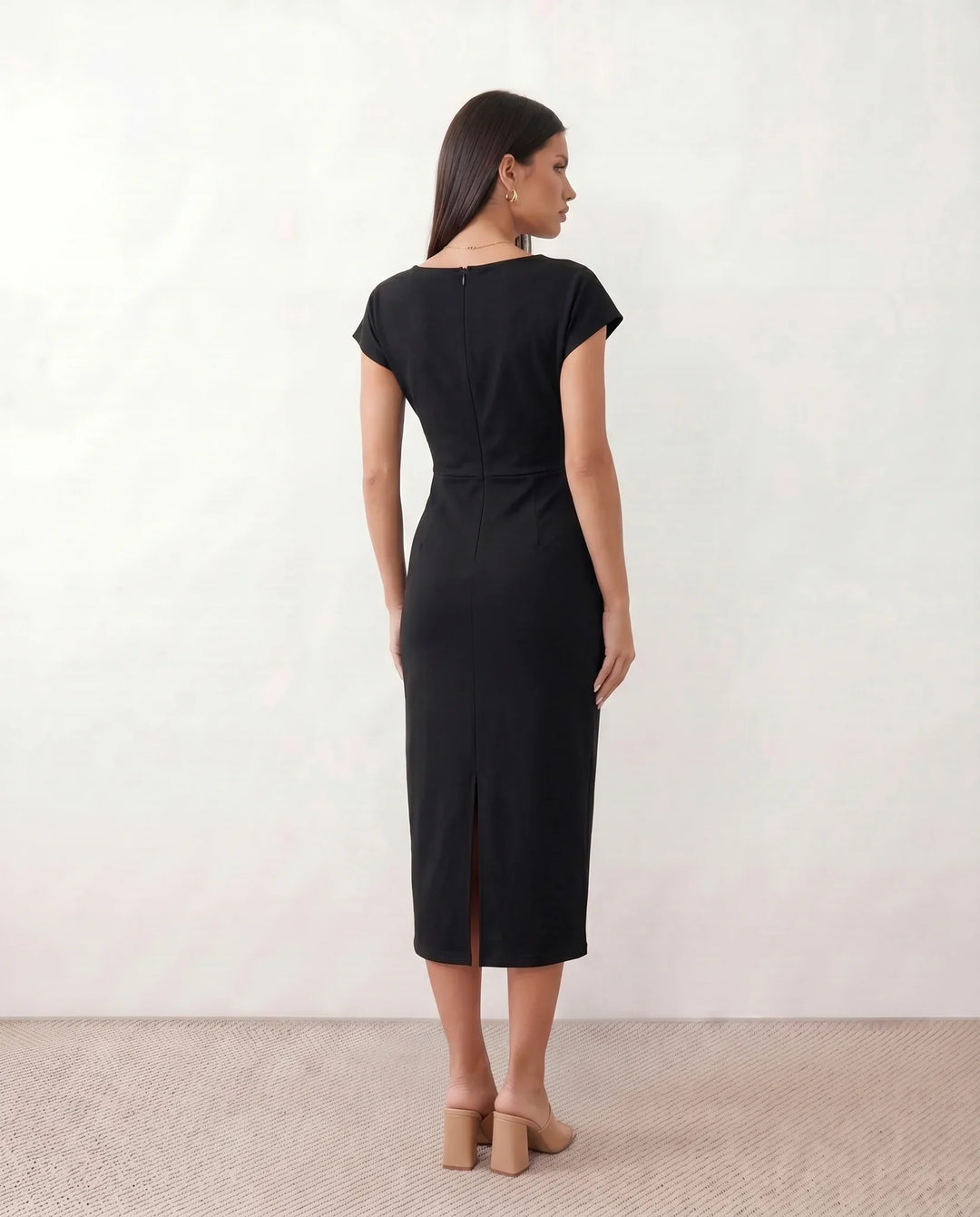 Eugenia | Draped Wrap Midi Dress