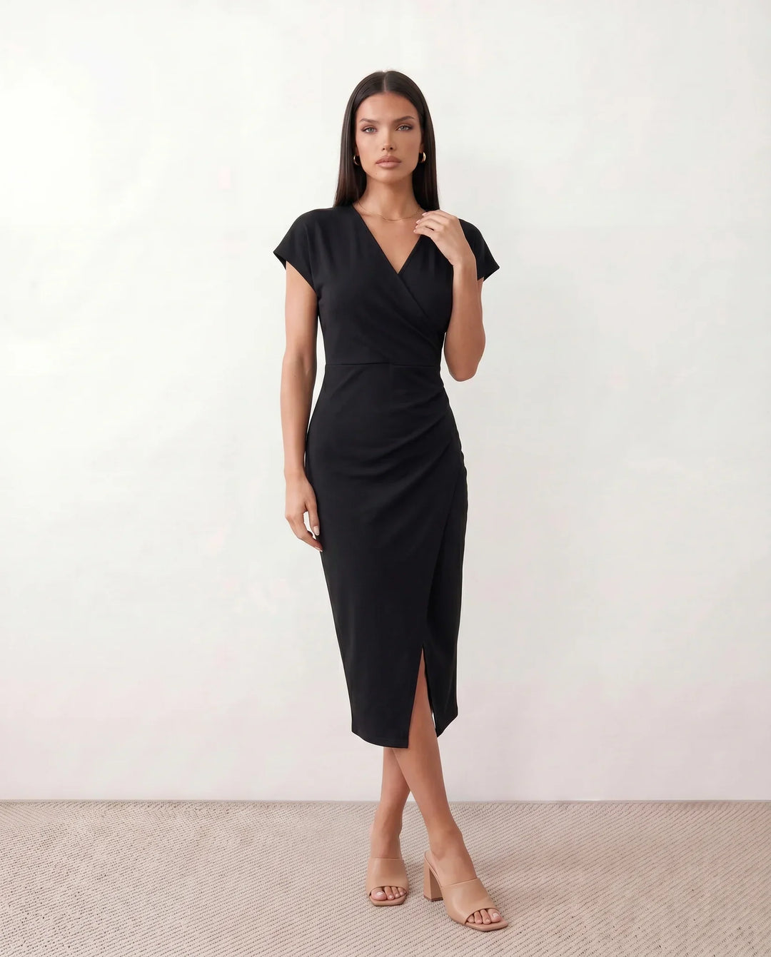 Eugenia | Draped Wrap Midi Dress