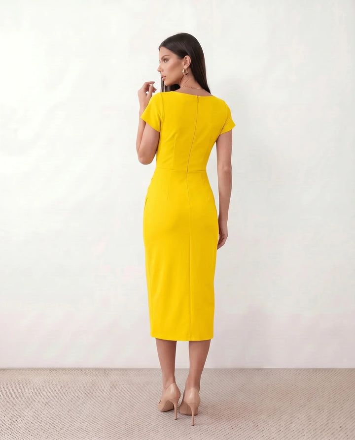 Eugenia | Draped Wrap Midi Dress