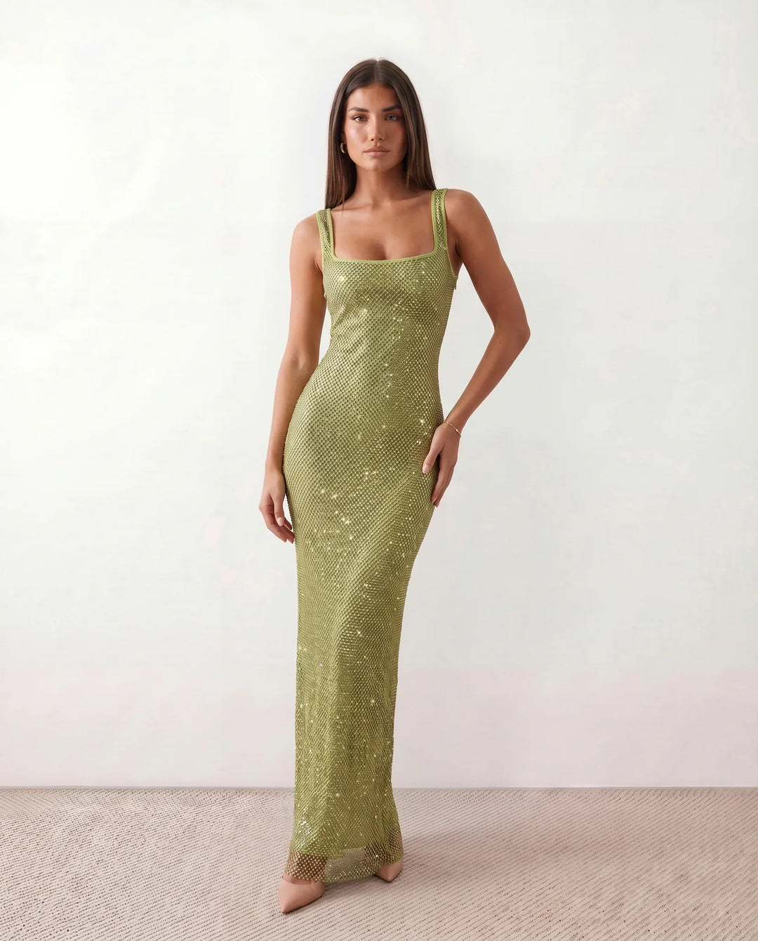 Verity | Sequined Open Back Maxi Dress