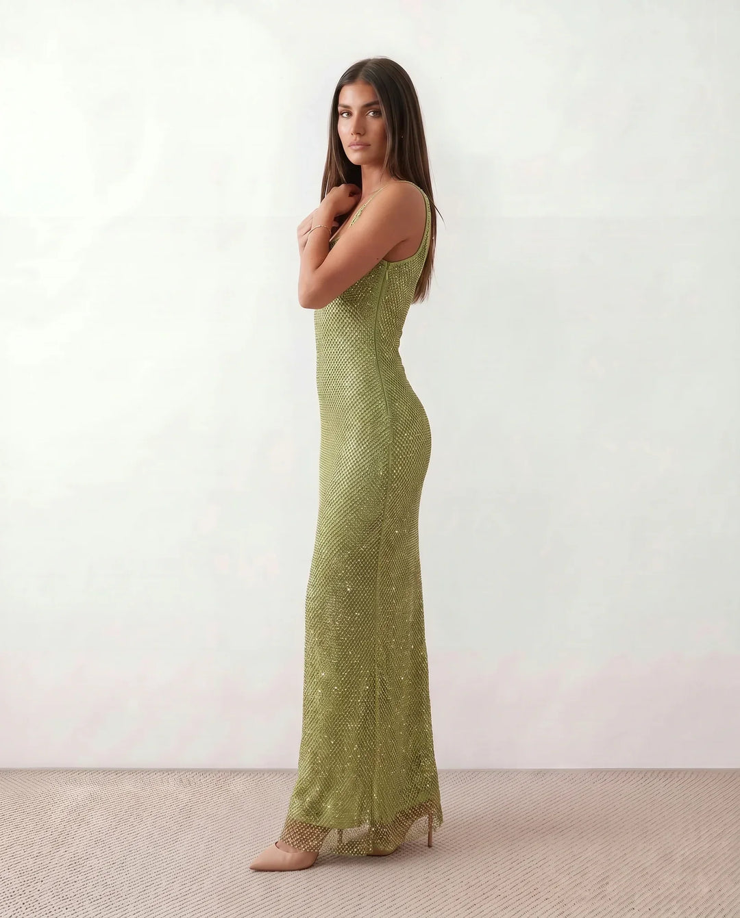 Verity | Sequined Open Back Maxi Dress