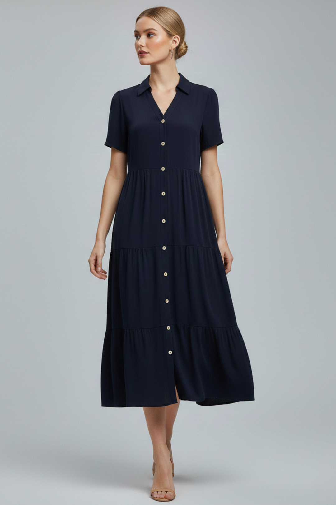 Amara | Midi Dress with Button-Front