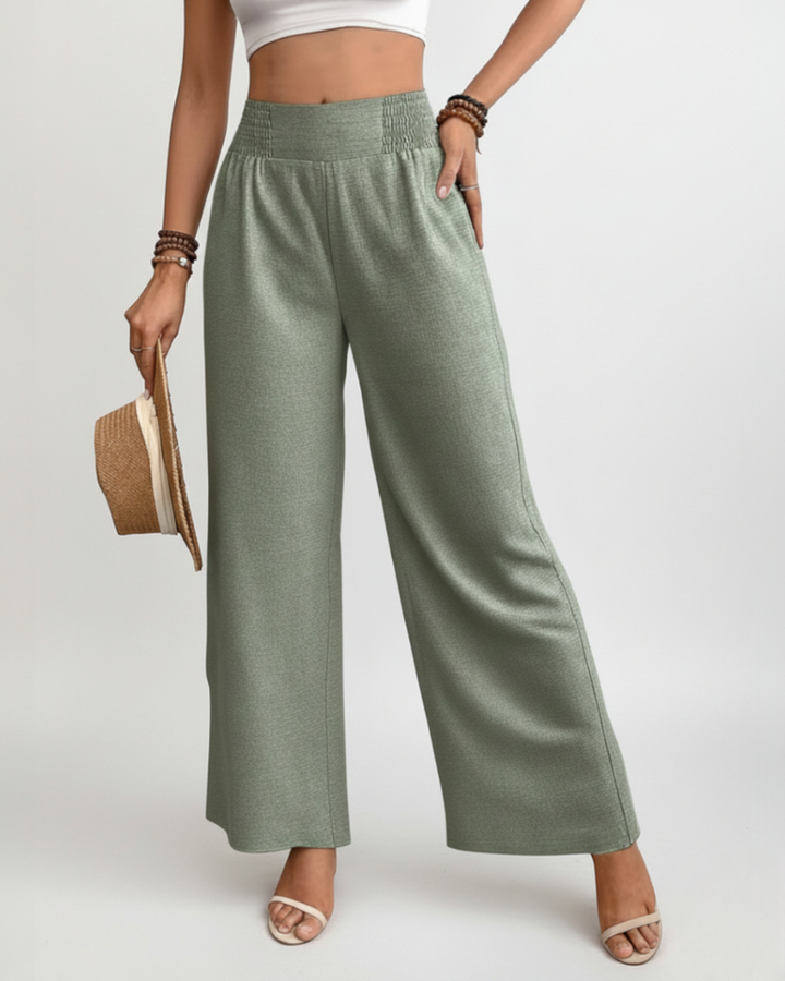 Lina | Wide-Leg Trousers with Elastic Waist
