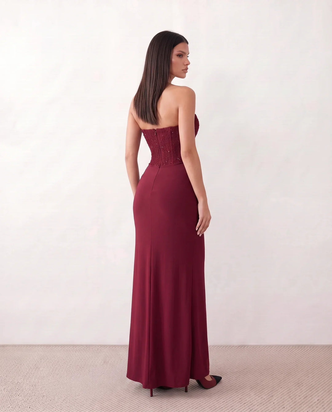 Ulrika | Strapless Sequined Maxi Dress
