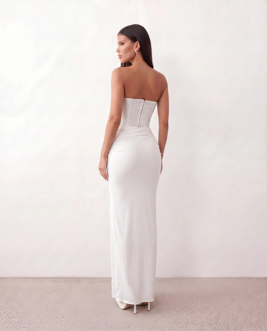 Ulrika | Strapless Sequined Maxi Dress
