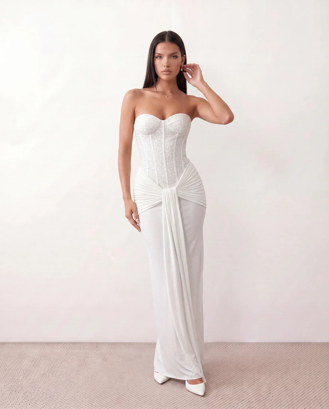 Ulrika | Strapless Sequined Maxi Dress