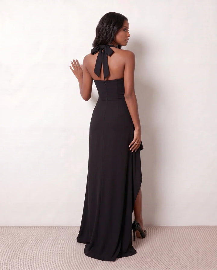 Viorela | Halter Sweetheart Backless Maxi Dress