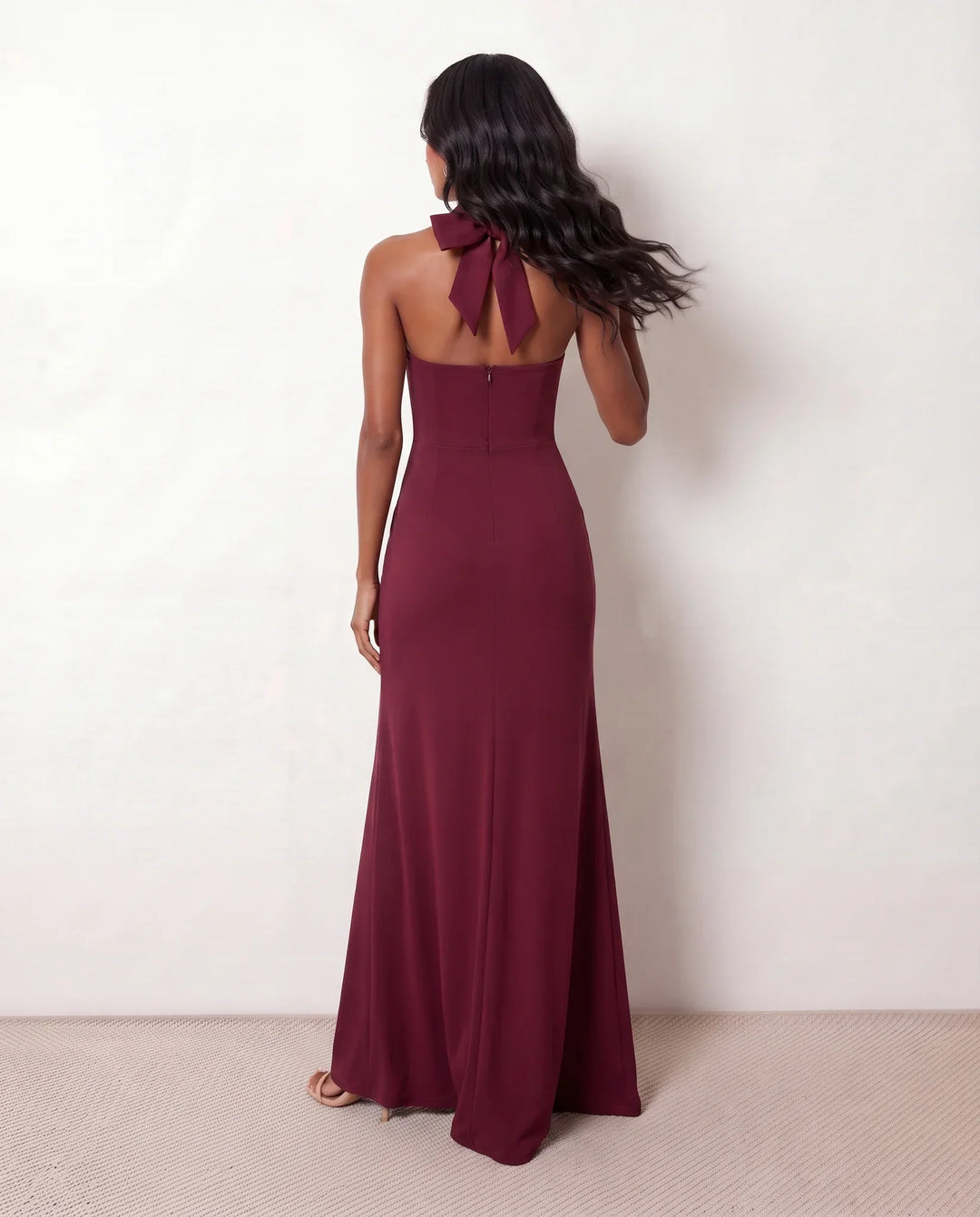 Viorela | Halter Sweetheart Backless Maxi Dress