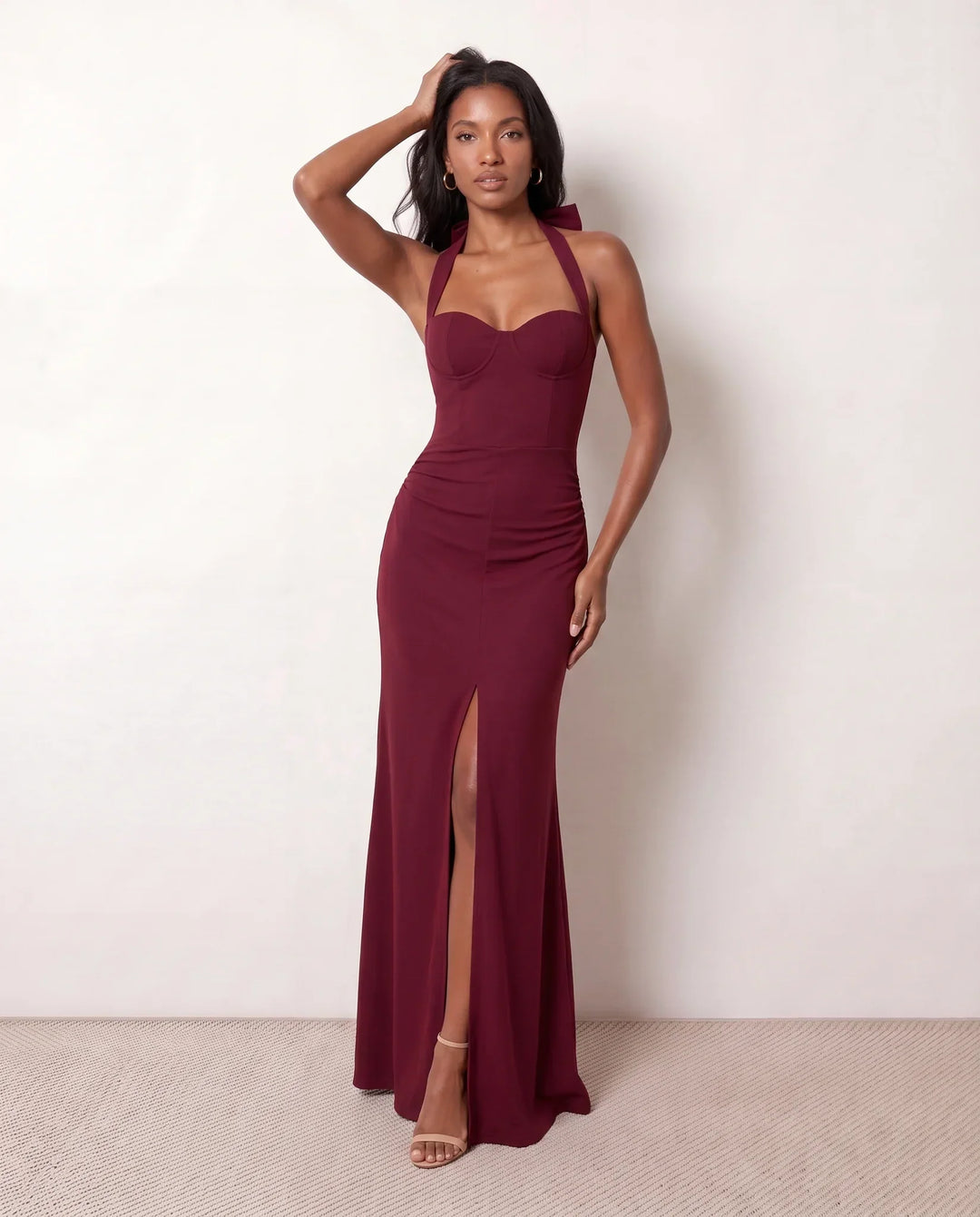 Viorela | Halter Sweetheart Backless Maxi Dress