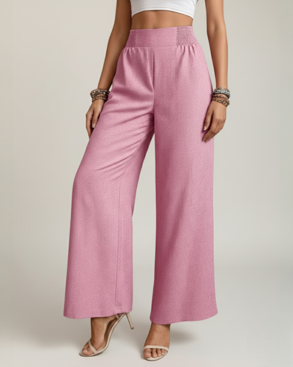 Lina | Wide-Leg Trousers with Elastic Waist