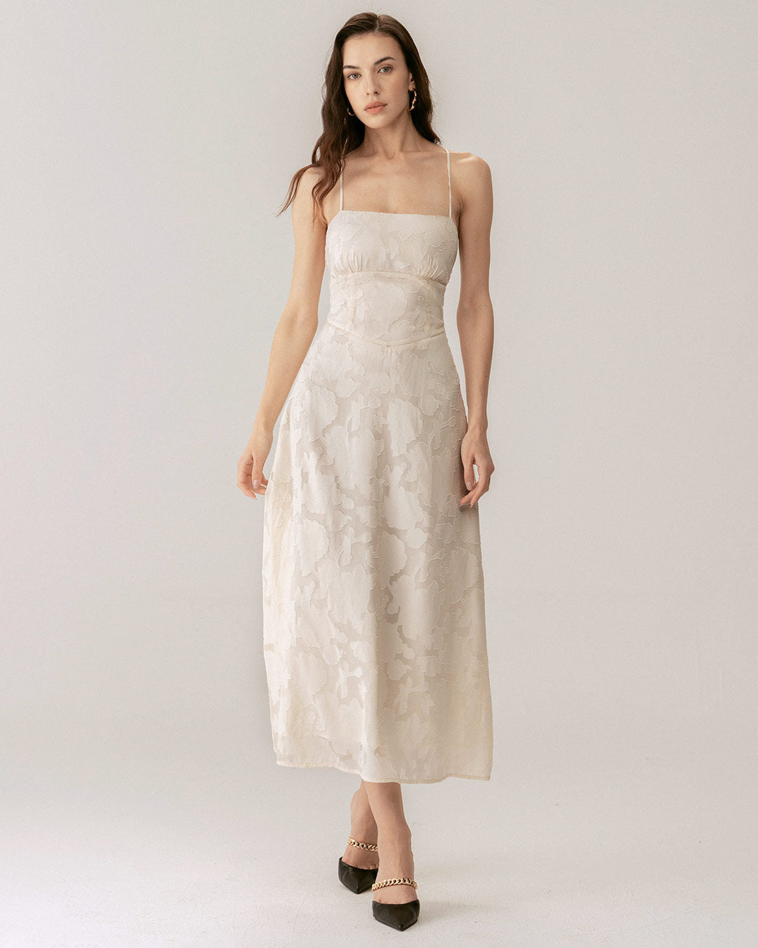 Edith | Jacquard Corset Slip Maxi Dress