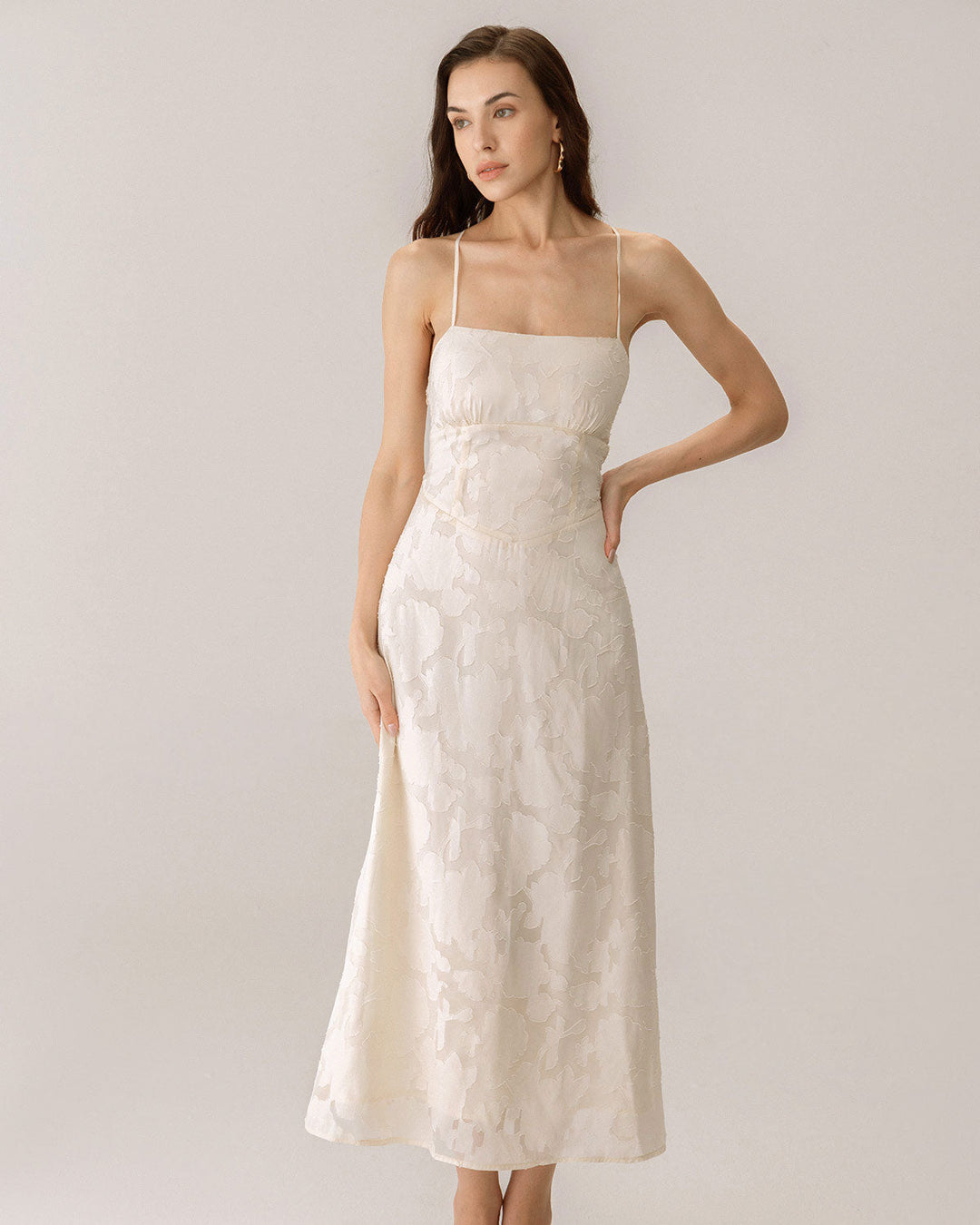 Edith | Jacquard Corset Slip Maxi Dress