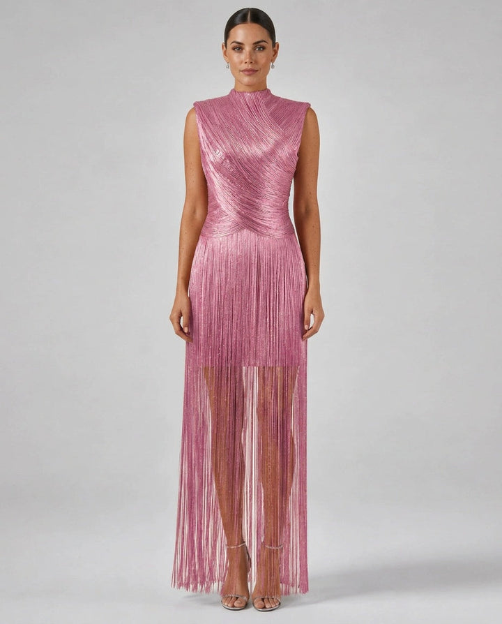 Giselle | Bandage Tassel Sleeveless Maxi Dress