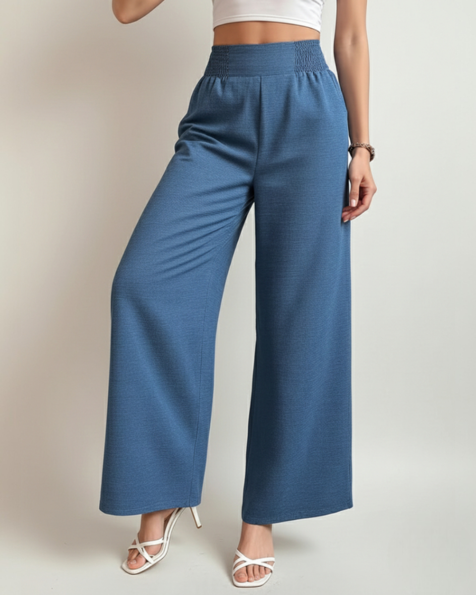 Lina | Wide-Leg Trousers with Elastic Waist