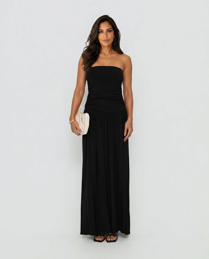 Adèle | Strapless Ruched Maxi