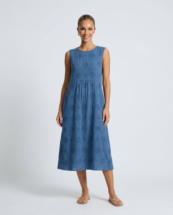 Tatum | Embroidered Midi Dress