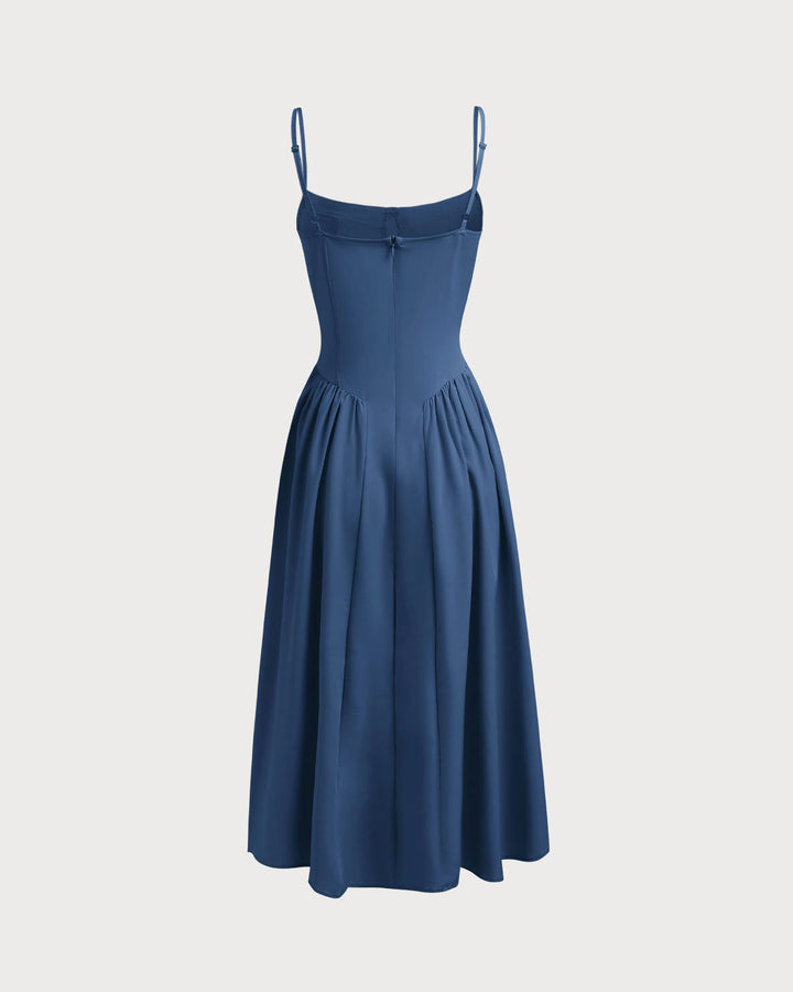 Fleur | Square Neck Pocket Slip Midi Dress