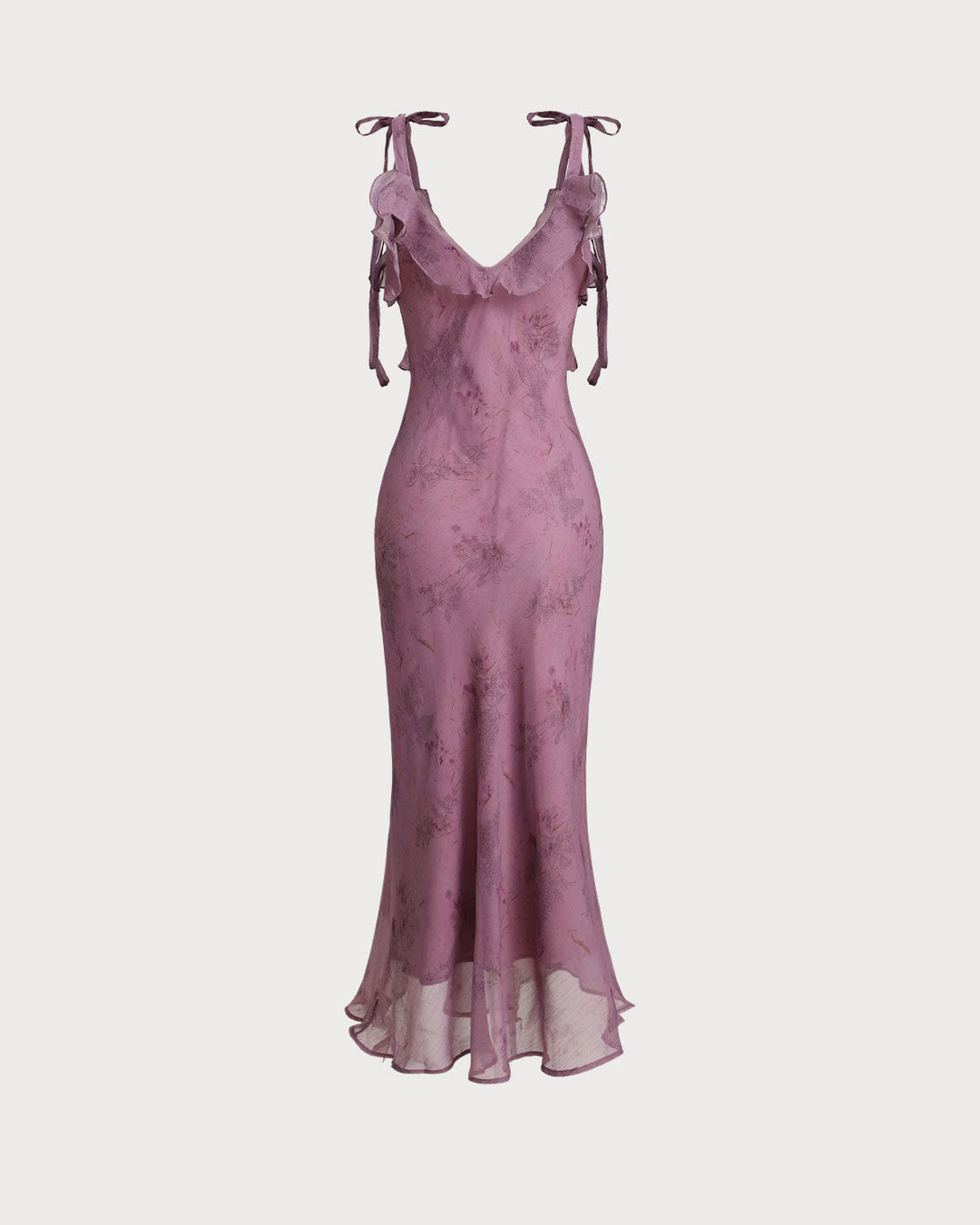 Violette | Floral Ruffle Tie Strap Midi Dress