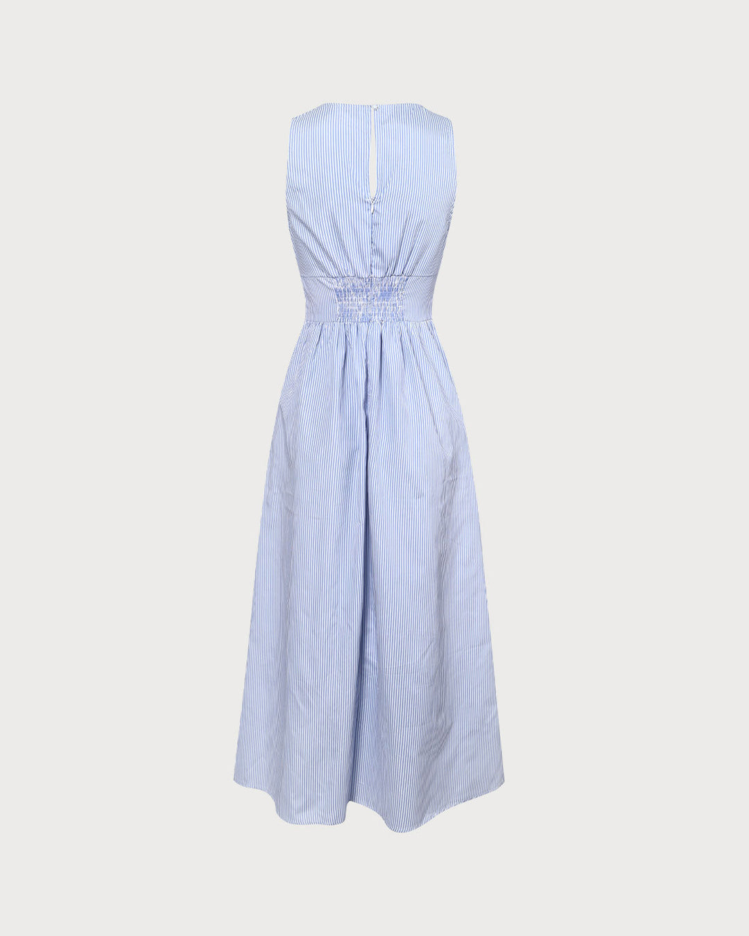 Indira | V-Neck Shirred Striped Maxi Dress