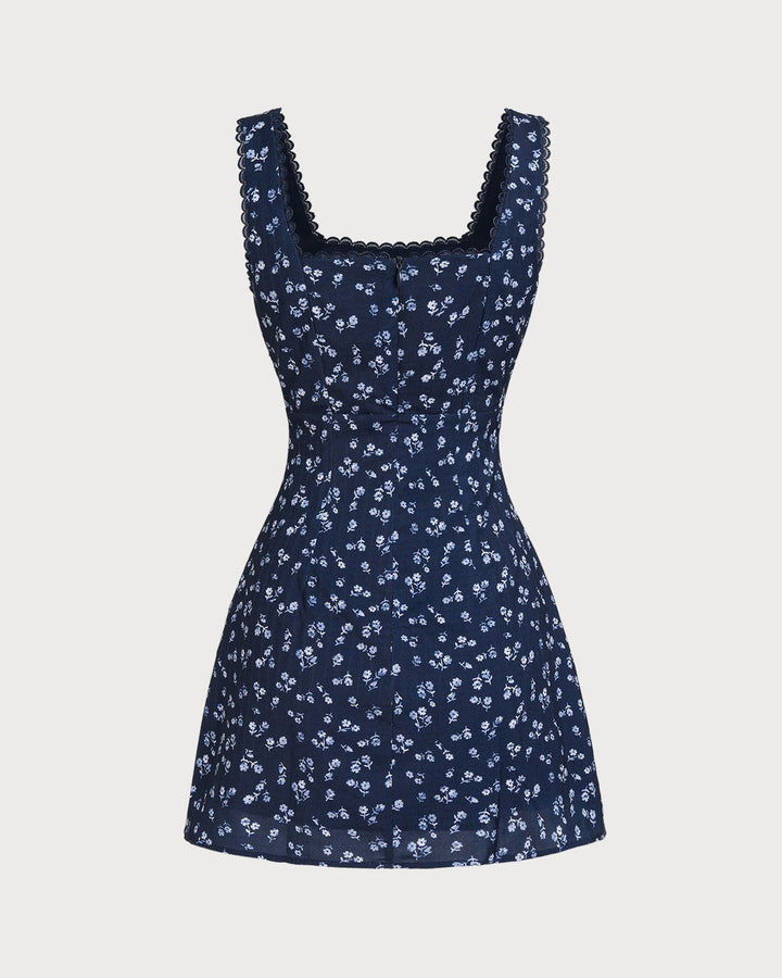 Blair | Floral Square Neck Slip Mini Dress