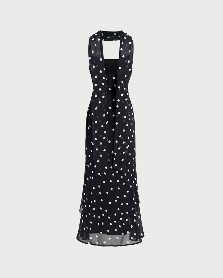 Simone | Polka Dot Slip Maxi Dress