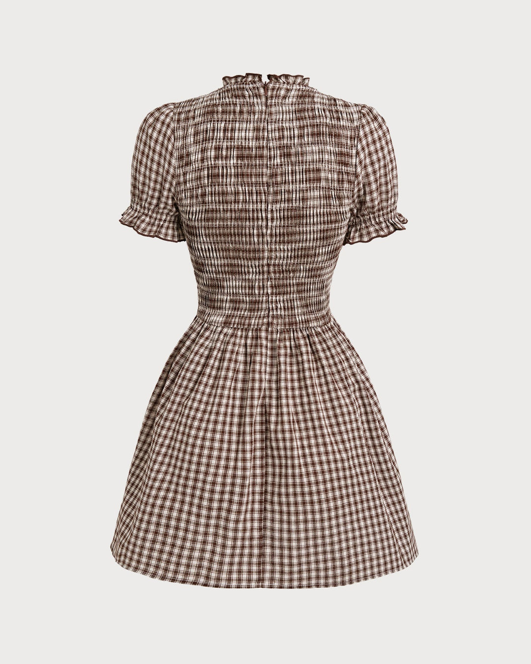 Cleo | Gingham Puffed Sleeve Mini Dress