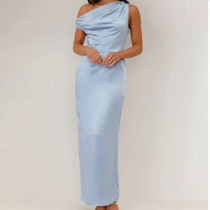 Coralie | Draped Satin Maxi Gown
