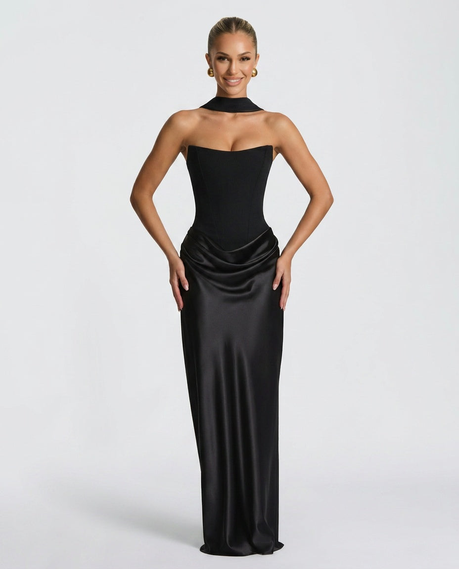 Ivy | Lace-Up Corset Maxi Dress