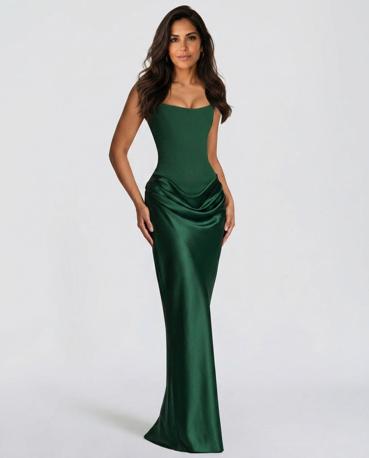 Selene | Satin-Look Tie-Up Maxi Dress