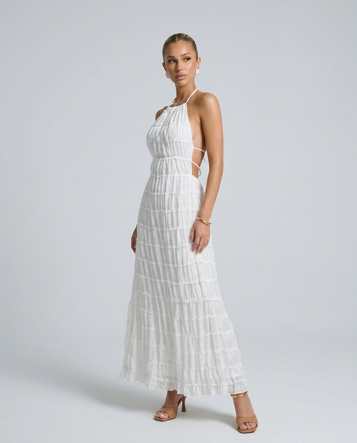 Naia | Pleated Halter Maxi Dress