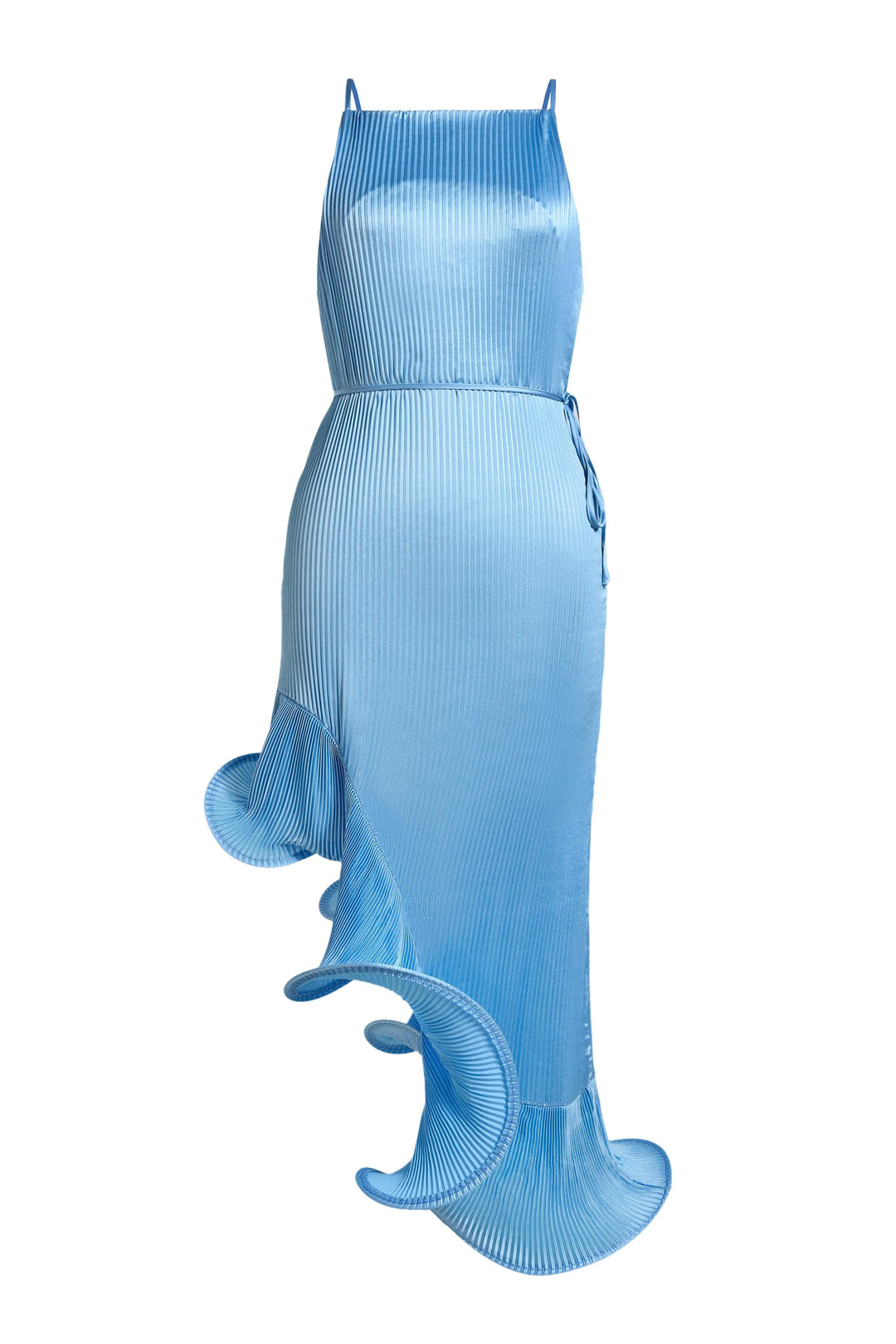 Fleuret | Spaghetti Strap 3D Ruffle Hem Midi Dress
