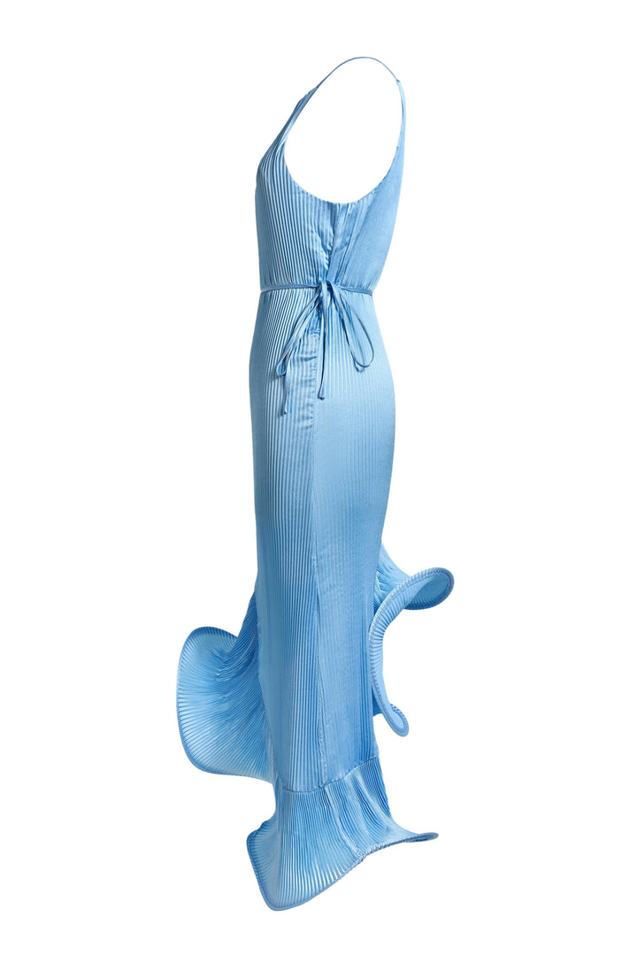 Fleuret | Spaghetti Strap 3D Ruffle Hem Midi Dress