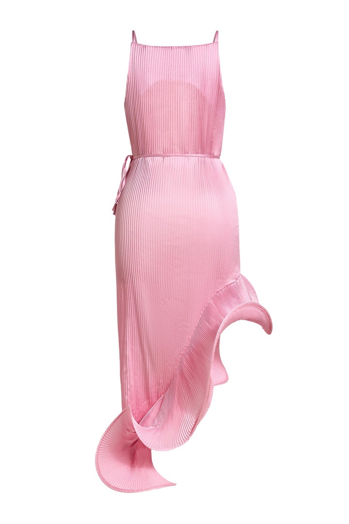 Fleuret | Spaghetti Strap 3D Ruffle Hem Midi Dress