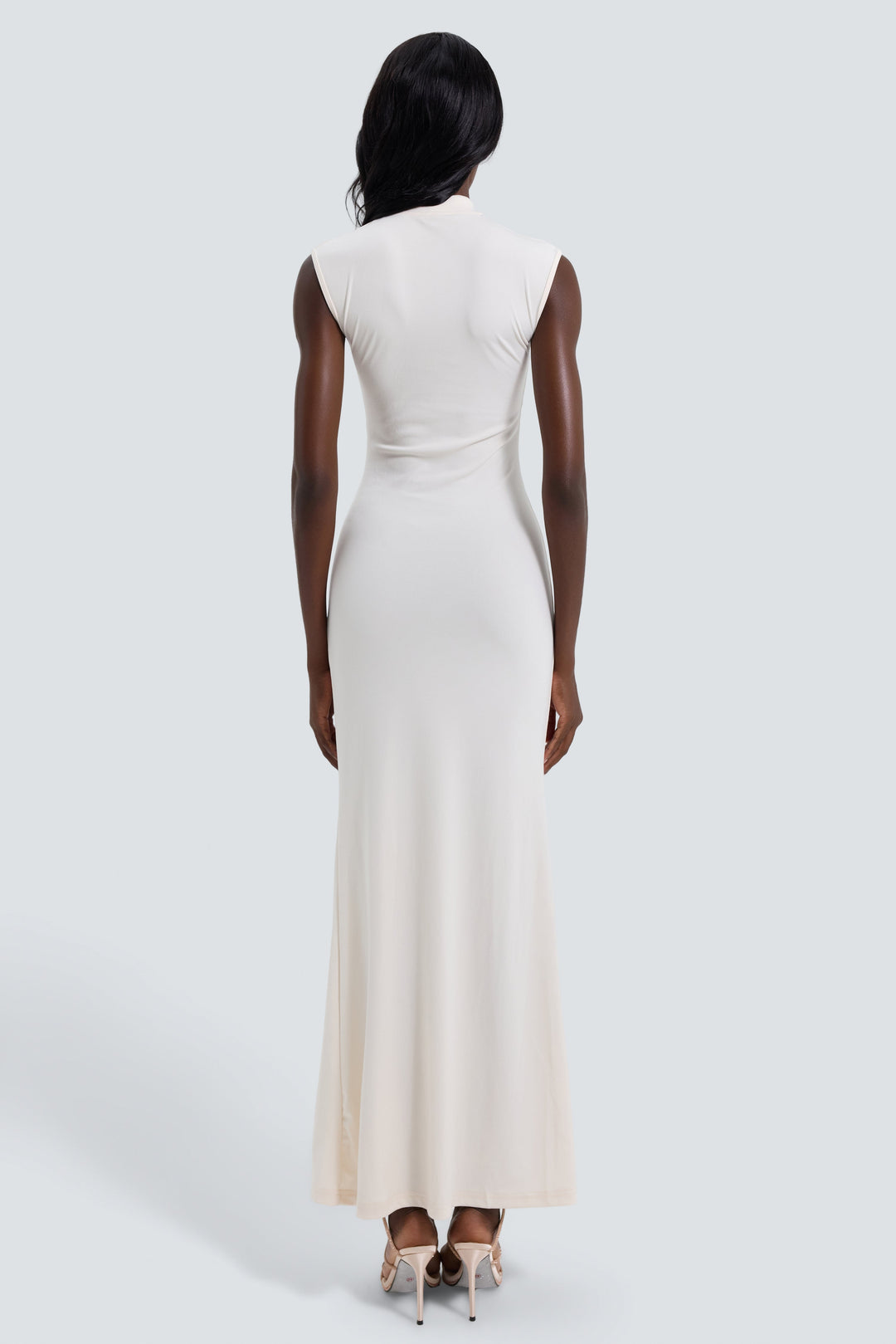 Verity | Faux Pearl Beaded Slit Maxi Dress