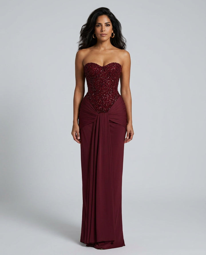Ada | Sequin Off-Shoulder Sweetheart Maxi Dress